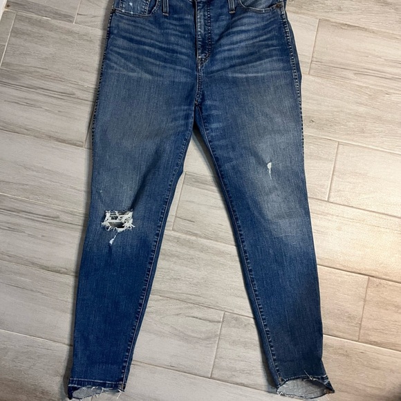 MADEWELL High Rise Skinny Drop Step Hem Distressed Jeans, Women’s Size 31 - Picture 2 of 7